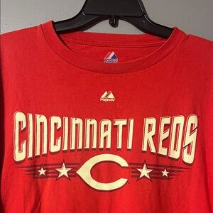 Majestic Cincinnati Reds History ‘75 & ‘76 WORLD CHAMPS Tee T-Shirt adult sz XL